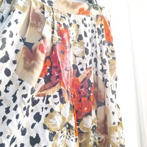 Source Unknown Floral and Animal Print Cropped Pants